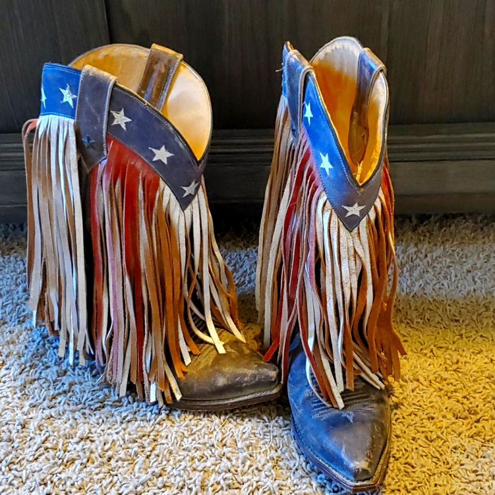 Cowboy fringe boots